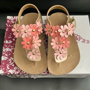 Self Esteem Gold/Peach little girl sandals